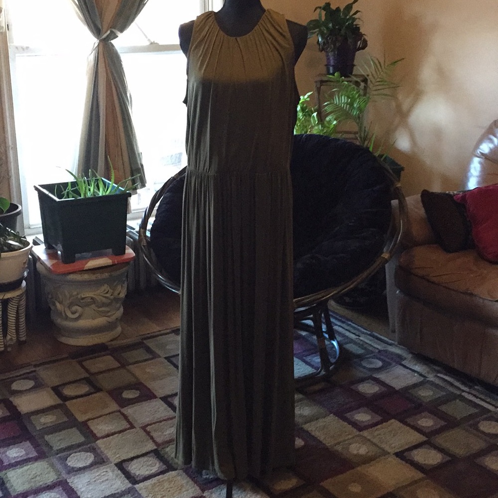 Dark green summer dress
